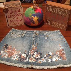Carmar Embellished Denim Skirt Size 26